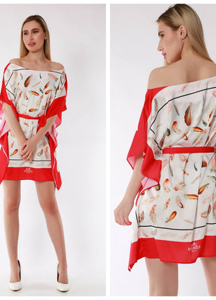 Robe à Motifs Colorés HERMES-Blanche