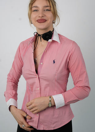 Chemise Polo Rose Texturée Pour Femmes