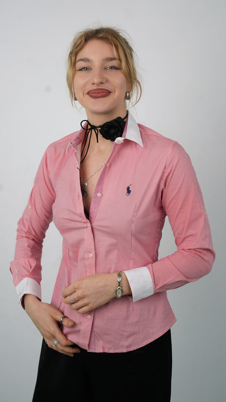 Chemise Polo Rose Texturée Pour Femmes
