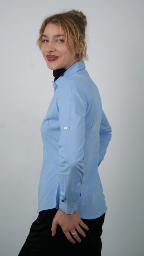 Chemise Polo Classique Pour Femmes-Bleu Ciel