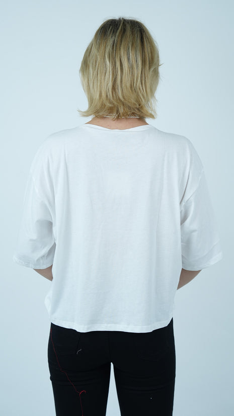 T-shirt Oversize Blanc 'UP!'