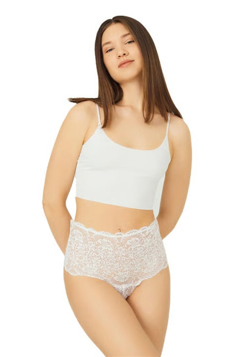 Paquet De 6 Culottes Taille Haute en Dentelle