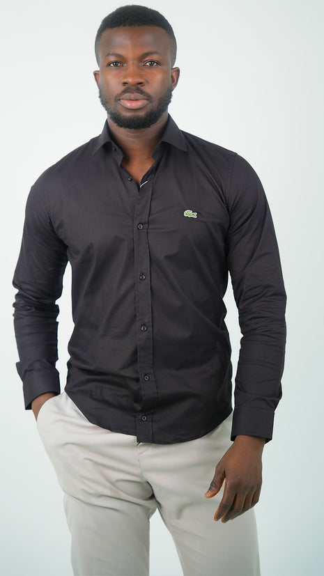 Chemise Lacoste Élégante Noire Pour Hommes