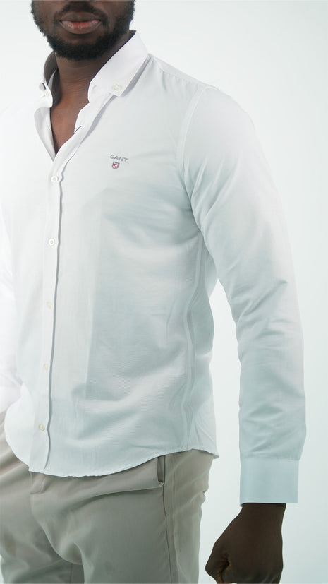 Chemise Gant Classique Blanche Pour Hommes