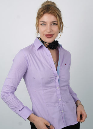 Chemise Polo Classique Pour Femmes-Lilas