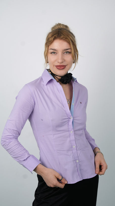 Chemise Polo Classique Pour Femmes-Lilas