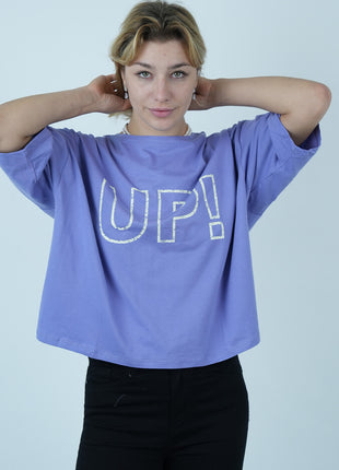 T-shirt Oversize Lavande 'UP!'