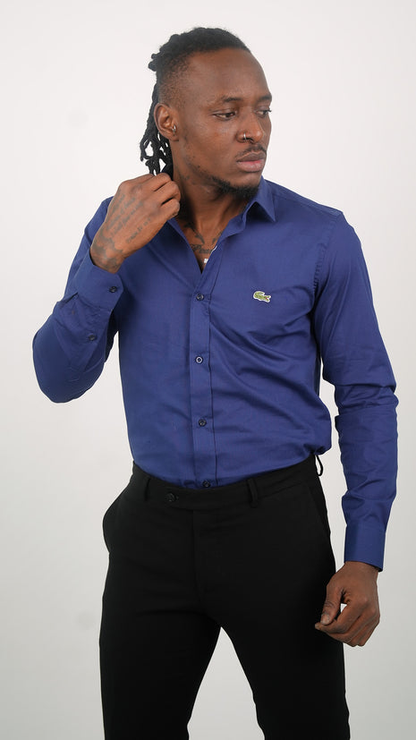 Chemise Lacoste Bleu Marine Pour Hommes