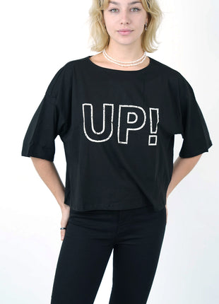 T-shirt Oversize Noir 'UP!'