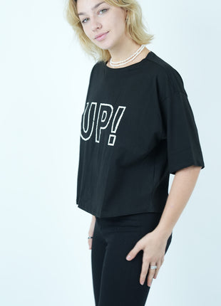 T-shirt Oversize Noir 'UP!'