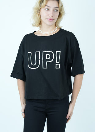 T-shirt Oversize Noir 'UP!'