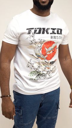 T-Shirt Blanc Imprimé Tokyo pour Homme